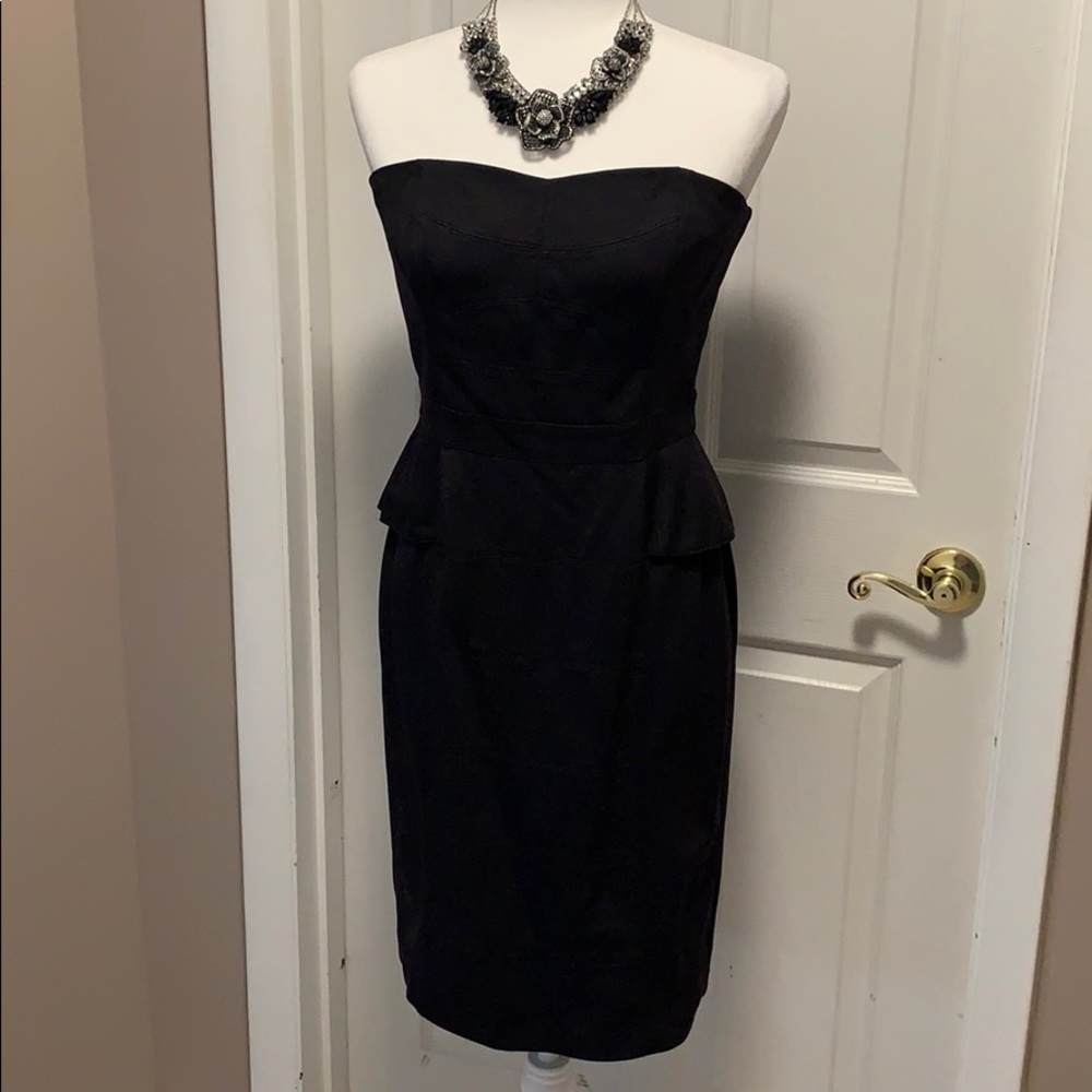 WH|BM Strapless Black Cocktail Dress